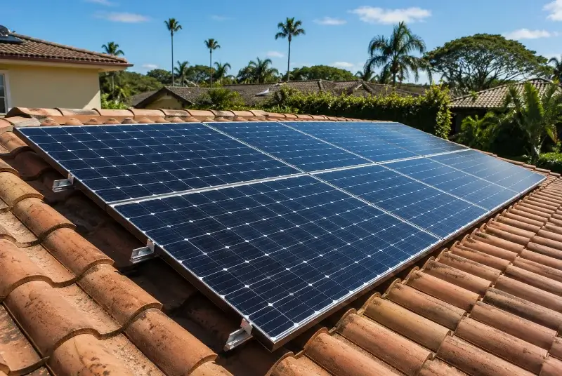 Installation de panneaux solaires à la Mézière